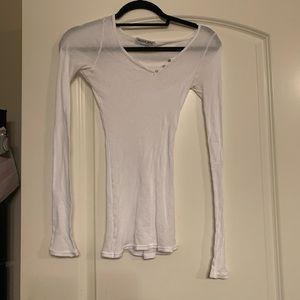 Michael Stars Semi-sheer long sleeve Henley